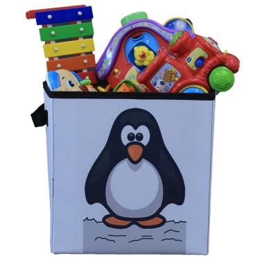 Imagem de Caixa Organizadora Brinquedos Infantil Estampada Bichinhos