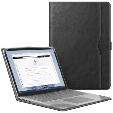 Imagem de Fintie Capa para laptop Microsoft Surface de 15 polegadas 6/5/4/3 (modelo: 1872/1873/1953/1979), capa protetora de couro PU premium com bolso grande, preta