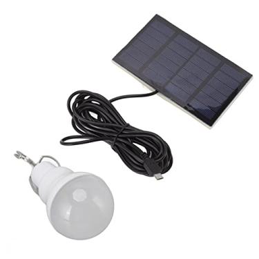 Imagem de Lâmpada Solar Portátil, Lâmpada Economizadora de Energia Recarregável Com Carregamento de Painel Solar e Micro Carregamento USB, Ideal para Barraca de Acampamento Ao Ar Livre