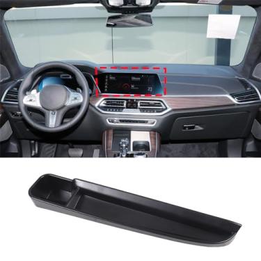 Imagem de Hudiriy Caixa de armazenamento de painel de console central ABS compatível com BMW X5 G05 X6 G06 X7 G07 2019-2022 Tela de navegação inserção traseira bandeja de armazenamento organizador acessórios