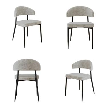 Imagem de Cadeira Bless Fixa com 4 Pés 55 X 52,5 X 77,5 Cm com 4 Unidades Off White/Preto