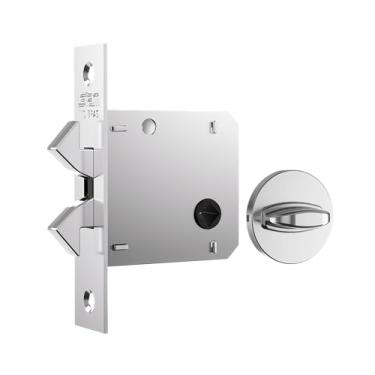 Imagem de Fechadura Banheiro Porta Correr 1006s Redonda Cromada Stam