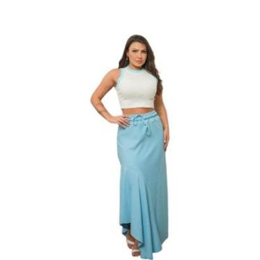 Imagem de Conjunto Saia Longa em Moletom Barra Assimétrica e Regata-Feminino