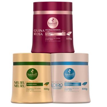 Imagem de Kit Haskell Cronograma Bendito L. Murumuru Quina Rosa 500g