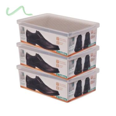 Imagem de Kit 3 Caixa De Sapato Transparente Para Organizar - Grande - Ordene