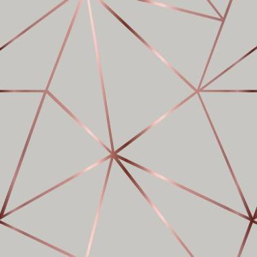 Imagem de Papel De Parede Adesivo Autocolante Geométrico Rose Silver Para Quarto