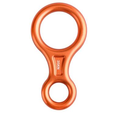 Imagem de Azarxis 35 kN Escalada Rescue Figura 8 Descender Rigging Plate Heavy Duty & Large & High Strength Rappel Device Equipment for Rapel, Belaying, Tree Climbing, Aerial Silks Rigging (Laranja)