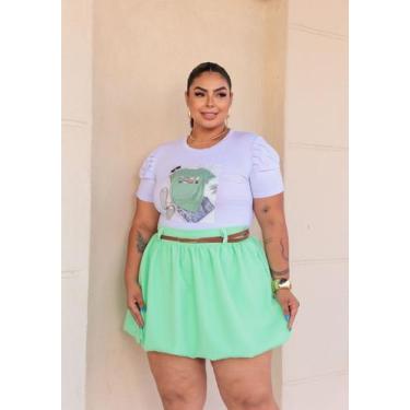 Imagem de Saia BALONÊ Plus Size Alfaiataria Elegancia Moda Blogueira Fashion Tam