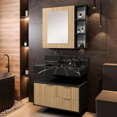 Imagem de Espelheira para Banheiro Ripy 80cm - Bumi