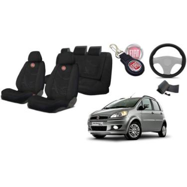 Imagem de Jogo Capas Tecido Bancos Idea '10-'16 + Volante + Chaveiro - Compatibi