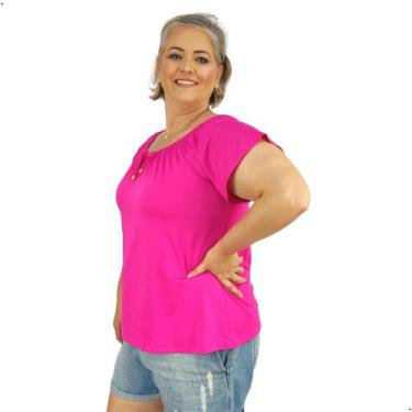 Imagem de Blusa Feminina Plus Size Ciganinha Manga Curta Lisa - Coalizão Fashion