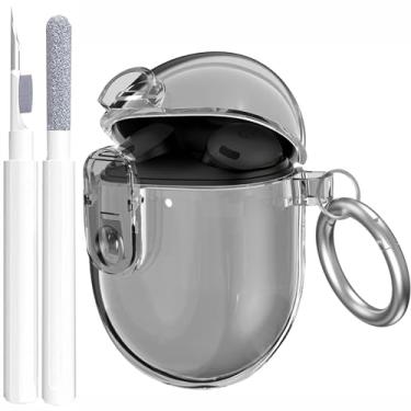 Imagem de OTOPO Capa com clipe para Google Pixel Bud Pro e Pixel Buds Pros 2, transparente com kit de limpeza, TPU macio transparente Pixel Bud Pro 2022/Buds Pros 2 2024, capa protetora masculina e feminina