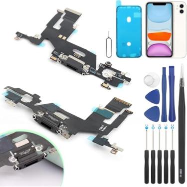 Imagem de FKBAightccy Conector de base de carregamento para iPhone 11 de substituição para iPhone 11 placa de carregamento USB peças de cabo flexível