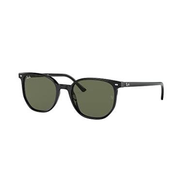 Imagem de Ray-Ban Óculos de sol quadrados RB2197F Elliot Low Bridge Fit, Preto brilhante/verde, 54 mm