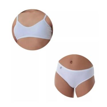 Imagem de Conjunto com 2 Unidade de Calcinha e Sutiã Menina Moça De Cotton Algodão Teen Juvenil Conforto - EL EVA LINGERIE (P)