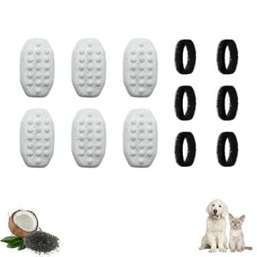 Imagem de Nispira Filtro de água de substituição para fonte de água potável Rellaty Neareal Cat 3,061.7 g/3.2L automático de aço inoxidável para cães de estimação, 6 pacotes