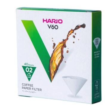 Imagem de Filtro de Papel Cônico Creme V60 Número 02 Hario 40 Unidades