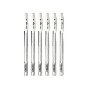 Imagem de Canetas gel cis trigel pastel branca 6 unidades