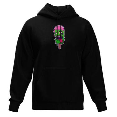 Imagem de Moletom Estampado Com Capuz Blusa de Frio Fechada Bolso Canguru - Rela