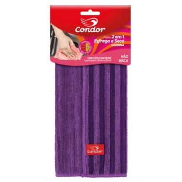 Imagem de Pano de Microfibra 2 em 1 Esfrega e Seca Cozinha Pias Bancadas Condor,