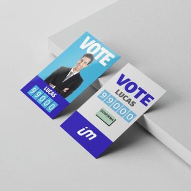 Imagem de 5.000 Cartão de Visita Colinha - 48x88mm em Couché Brilho 250g - 4x4 -