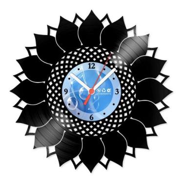 Imagem de Relógio De Parede Disco Vinil Diversos - Flor de Girassol - VDI-183 - 