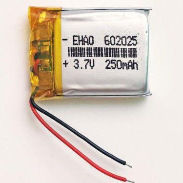 Imagem de 1 Unidade 602025 3,7v 250mah 6mm X 20mm X 25mm 2 Fios - KMIG