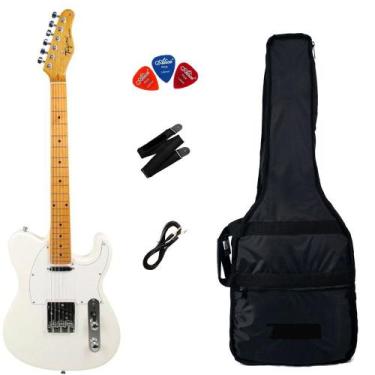 Imagem de Guitarra Tagima Tw-55 Woodstock PWH Pearl White + Capa Luxo + Correia 