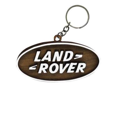 Imagem de Pacote 20 Chaveiros 3d Marca Land Rover com Argola 6cm Mdf Madeira Dec