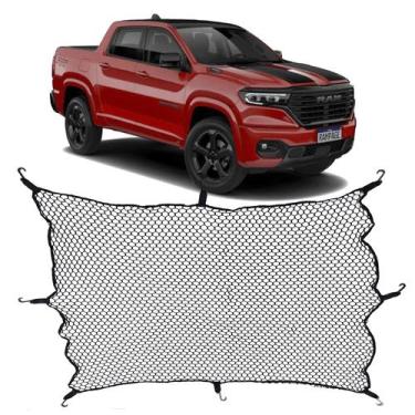 Imagem de Rede Caçamba Camionete Ram Rampage 140x140 Reforçada com Elástico mas 