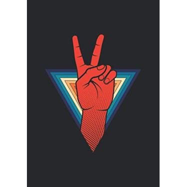 Imagem de A4 Notizbuch liniert mit Softcover Design: Peace Handzeichen zwei Finger Dreieck Frieden Symbol: 120 linierte DIN A4 Seiten