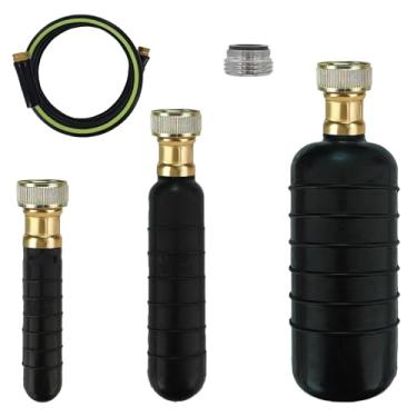 Imagem de XIALUO Kit de desentupimento da bexiga de drenagem, 3 peças de bexigas de borracha para drenagem de 2,5 cm a 15 cm. Vem com mangueira de borracha de 3 metros e adaptador de torneira de latão.