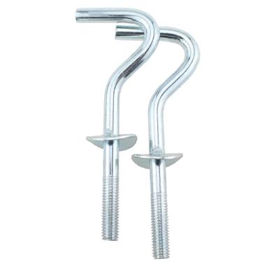 Imagem de MTQY 2 peças de ganchos de rede para ambientes externos, acessórios de balanço para cadeira de balanço, 1,9 cm de diâmetro, cesta de flores de ferro, parte pendurada, gancho curvado