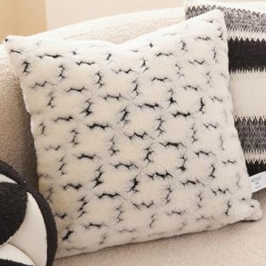 Imagem de Avigers Capa de almofada quadrada branca de 45,7 x 45,7 cm, luxuosa, moderna, para sofá, sala de estar, quarto, carro