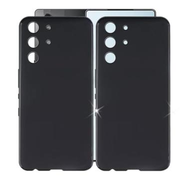 Imagem de AQGGIIXY Capa para ZTE Nubia Red Magic 10 Pro (6,8 polegadas), capa protetora preta à prova de choque, capa de silicone macio, 2 capas protetoras pretas de borracha flexível para telefone capa de TPU