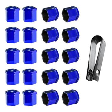 Imagem de Yourkar 20 peças de tampas de porca de roda, tampas de parafuso antifurto de 17 mm com ferramenta de remoção, tampa de proteção externa de parafuso de cubo automotivo, acessórios decorativos para