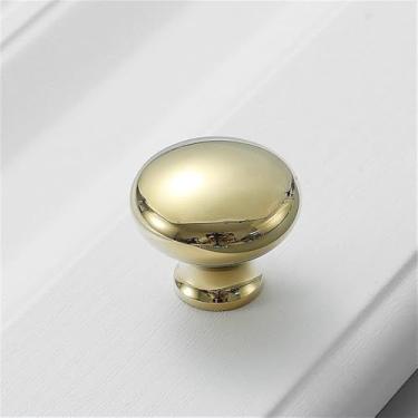 Imagem de Puxador de ouro leve de luxo, cobre puro, moderno, simples, redondo, de latão, para gaveta, americano, todo em cobre, prata, vintage, puxador de guarda-roupa, ouro brilhante