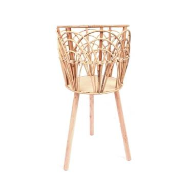 Imagem de Vaso de meados do século para plantas de interior, mesa de plantas modernas, suporte alto para plantas, prateleira de vaso de plantas para decoração de vaso
