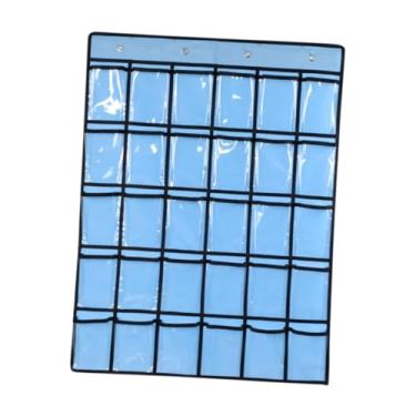 Imagem de YWJLQH CARTA de CLATO de CLATA de CLATA de CLATA Organizador de bolso multiuso para celulares Saco de armazenamento parede ou porta pendurada para a escola, Azul