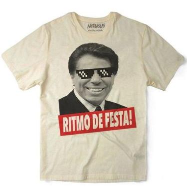 Imagem de Camiseta Algodao Silvio Santos Ritmo de Festa Memes Engraçada Divertid