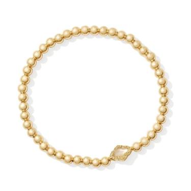 Imagem de GUORO Pulseira elástica de contas, pulseira de strass, joias modernas, pulseira de aço de liga de pedra do mês de nascimento, pulseiras elásticas para mulheres, Medium, Liga de aço, Sem Pedra Preciosa