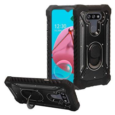 Imagem de CELZEN - Para LG Aristo 5, K31 Rebel, Tribute Monarch, Fortune 3, Phoenix 5, Risio 4, K31, K8X - Capa de telefone de metal de alumínio com suporte - ZY0 preta