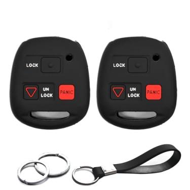 Imagem de 2 peças compatíveis com Lexus HYQ1512V Remote Head 3 botões de silicone FOB capa protetora sem chave suporte remoto para Lexus GX470 LX470 RX300, 1998-2014 Toyota FJ Cruiser Land Cruiser
