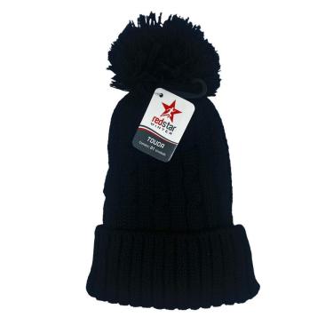 Imagem de Kit 20 Toucas De Inverno Pompom Preta Gorro Lã Tricot Frio