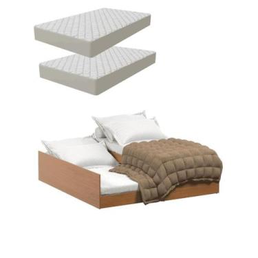 Imagem de Cama Vira Casal 3 em 1 Matrix Compacta 193c190cm com Colchão - Caselli