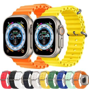 Imagem de Pulseira Oceano Silicone Para Smartwatch 49mm 45mm 44mm 42mm