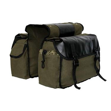 Imagem de UNISTRENGH Bolsas de bicicleta atualizadas, pacote de equipamentos de ciclismo de lona, multifuncional, mensageiro, para o banco traseiro, bolsa de transporte, bolsa de bicicleta, bolsa de sela para MTB, equitação, turismo de bicicleta (verde militar)