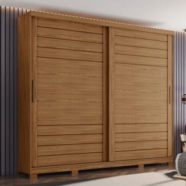 Imagem de Guarda-Roupa Casal Cayman 2 Portas 6 Gavetas 100% Mdf Ripado Natural - Henn