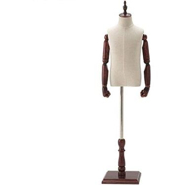 Imagem de CUTPOIY Modelo de costureira falsa de manequim de manequim infantil, a altura pode ser ajustada, braço de madeira móvel para lojas (#2 X)