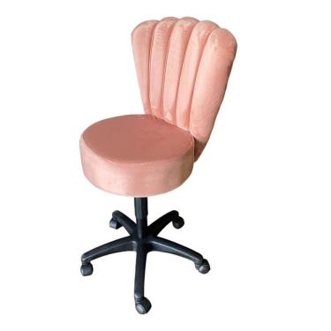 Imagem de Cadeira Mocho Pétala Veludo Rose Gold Escuro - In9 Decor